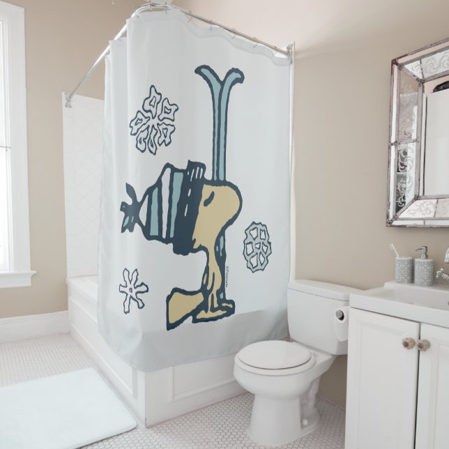 Peanuts | Woodstock Ski Pro Shower Curtain (In Situ)