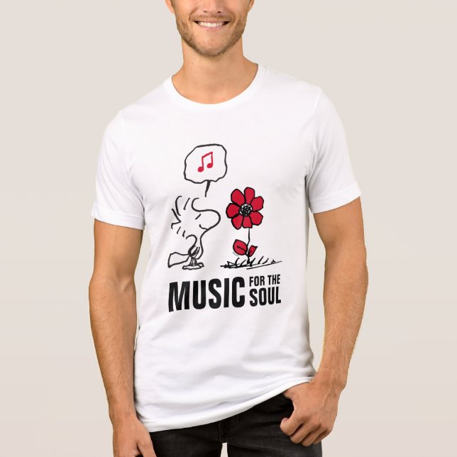 Peanuts | Woodstock Smelling the Flowers Tri-Blend Shirt (Front)