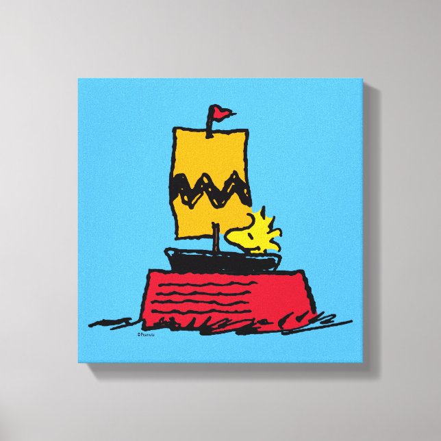 Peanuts | Woodstock Snoopy Dish Sail Boat Canvas Print (Front)