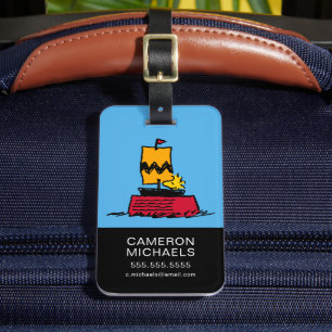 Peanuts   Woodstock Snoopy Dish Sail Boat Luggage Tag