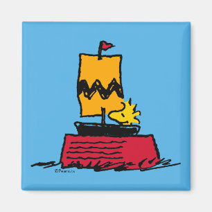 Peanuts   Woodstock Snoopy Dish Sail Boat Magnet