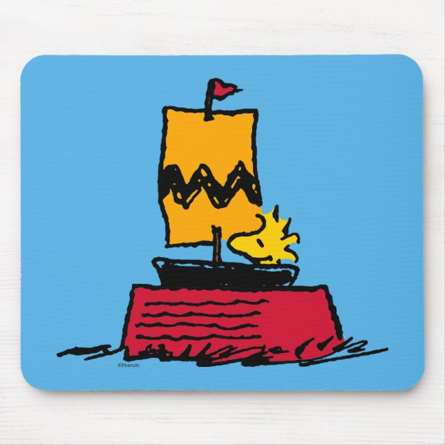 Peanuts | Woodstock Snoopy Dish Sail Boat Mouse Mat (Front)