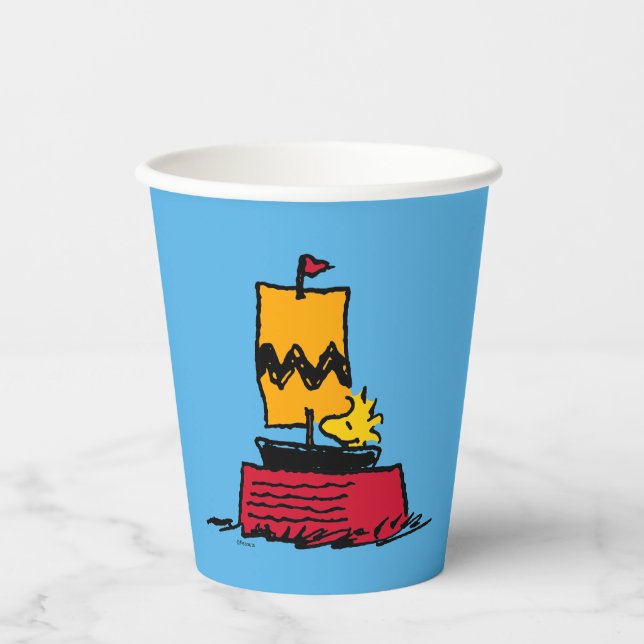 Peanuts | Woodstock Snoopy Dish Sail Boat Paper Cups (Front)