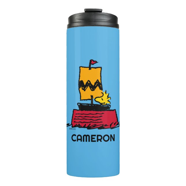 Peanuts | Woodstock Snoopy Dish Sail Boat Thermal Tumbler (Front)