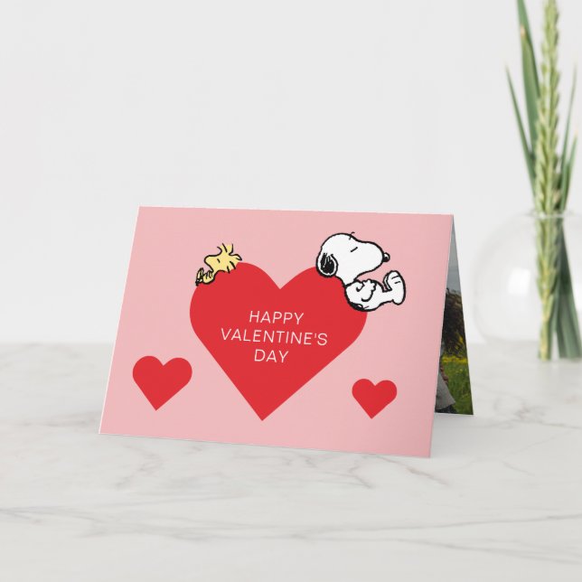 Peanuts | Woodstock & Snoopy Valentine Holiday Card (Front)