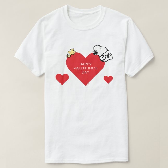 Peanuts | Woodstock & Snoopy Valentine T-Shirt (Design Front)