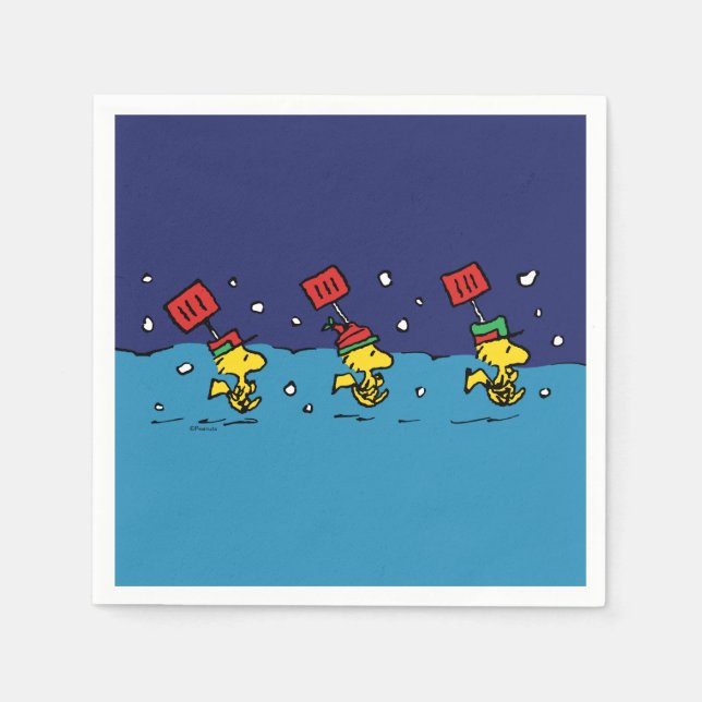 Peanuts | Woodstock Snow Shovel Team Napkin (Front)