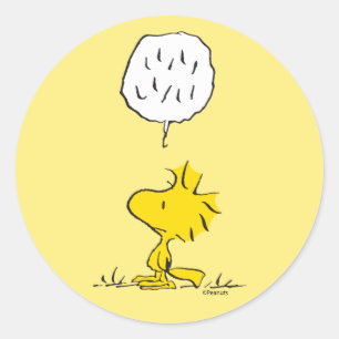 Peanuts   Woodstock Speaks Classic Round Sticker