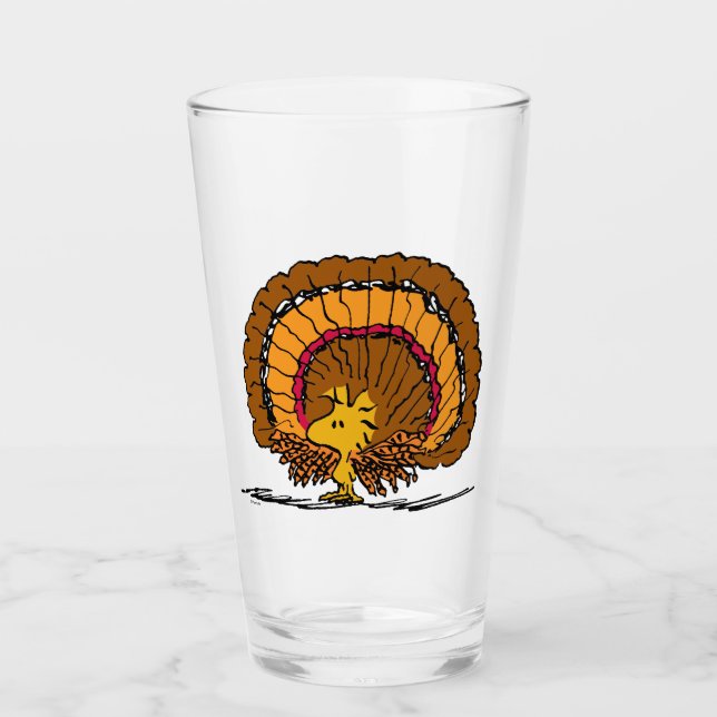 Peanuts | Woodstock Turkey Glass (Front)