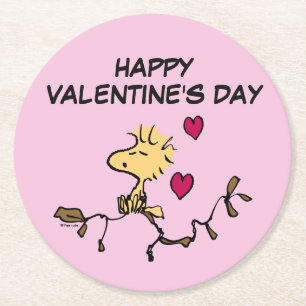 Peanuts   Woodstock Whistle Round Paper Coaster