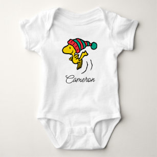 Peanuts   Woodstock Winter Beanie   Add Your Name Baby Bodysuit