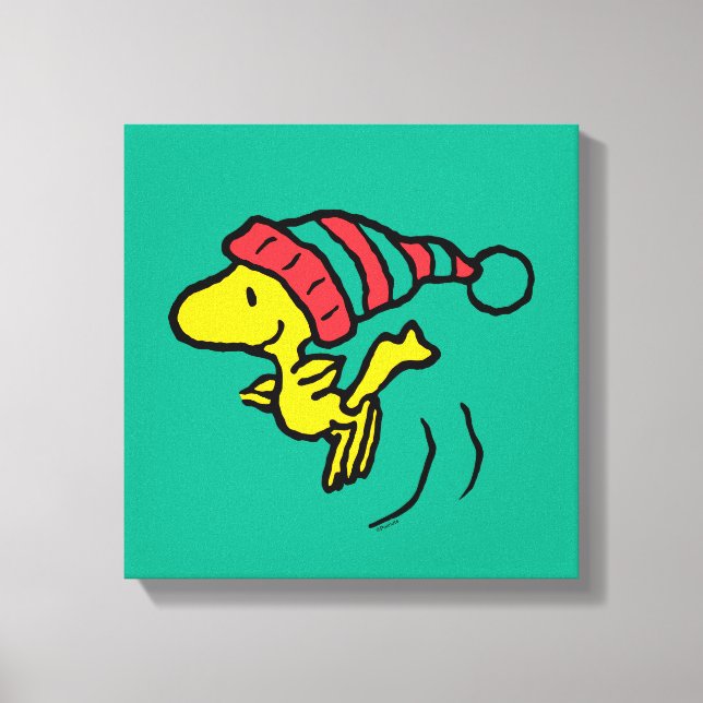 Peanuts | Woodstock Winter Beanie Cap Canvas Print (Front)