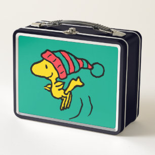 Peanuts   Woodstock Winter Beanie Cap Metal Lunch Box