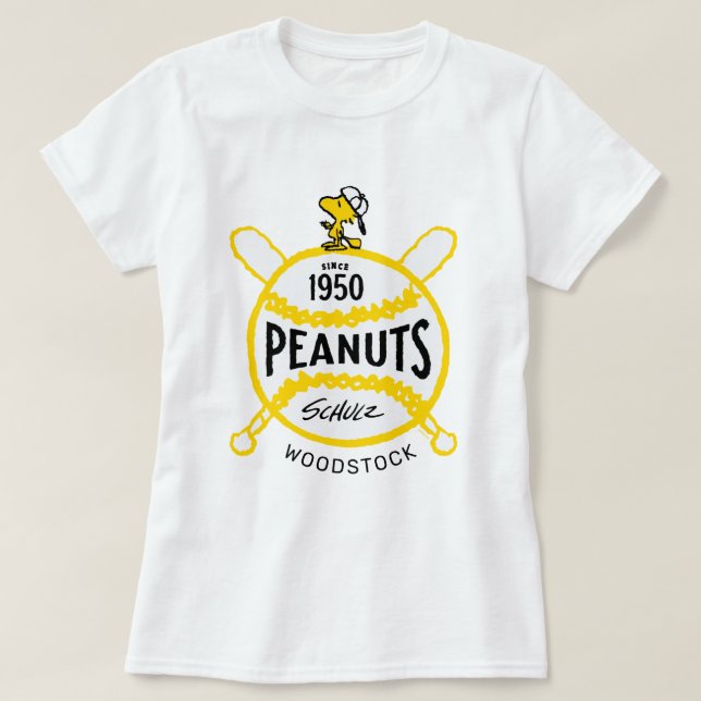 Peanuts | WoodstockPeanuts Baseball Since 1950 T-Shirt (Design Front)