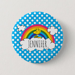 PEANUTS   Woodstock's Rainbow Polka Dots 6 Cm Round Badge