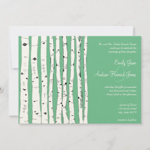 PeaPod Green Birch Tree Wedding Invitations
