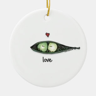 Peapod Love Ceramic Tree Decoration