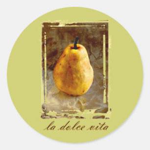 Pear Art Classic Round Sticker