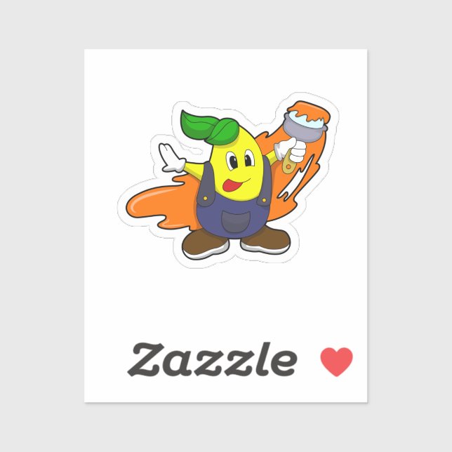 Pear as Painter with Paint brush (Sheet)