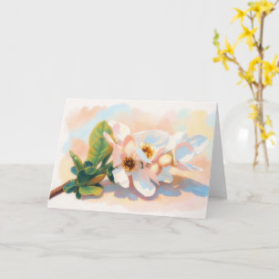 Pear Blossom Flowers Pastel Art Note Card