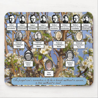 Pear Blossoms Family Tree Photos Ancestor Quote Mouse Mat