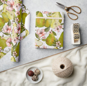 Pear Blossoms Wrapping Paper Roll