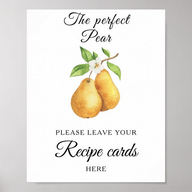 Pear bridal shower Your recipe card here Poster (Front)