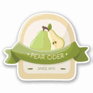 Pear cider bottle label