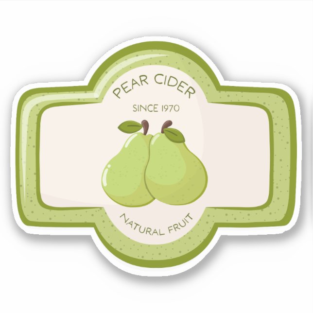 Pear cider bottle label (Front)