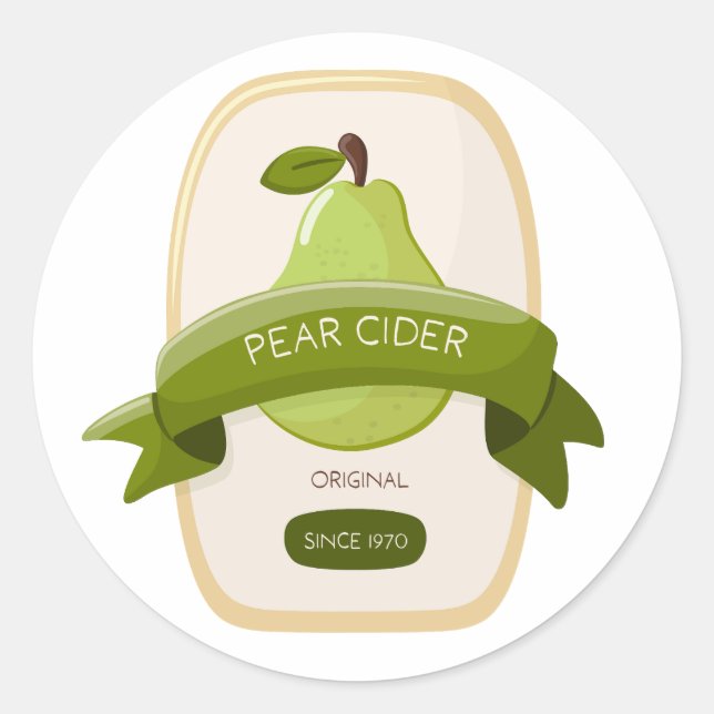 Pear cider bottle label (Front)