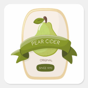Pear cider bottle label