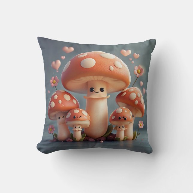 Pear crab with mushroom family cushion (Front)