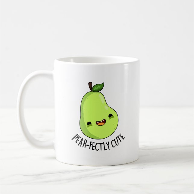 Pear-fectly Cute Fruit Pear Pun  Coffee Mug (Left)
