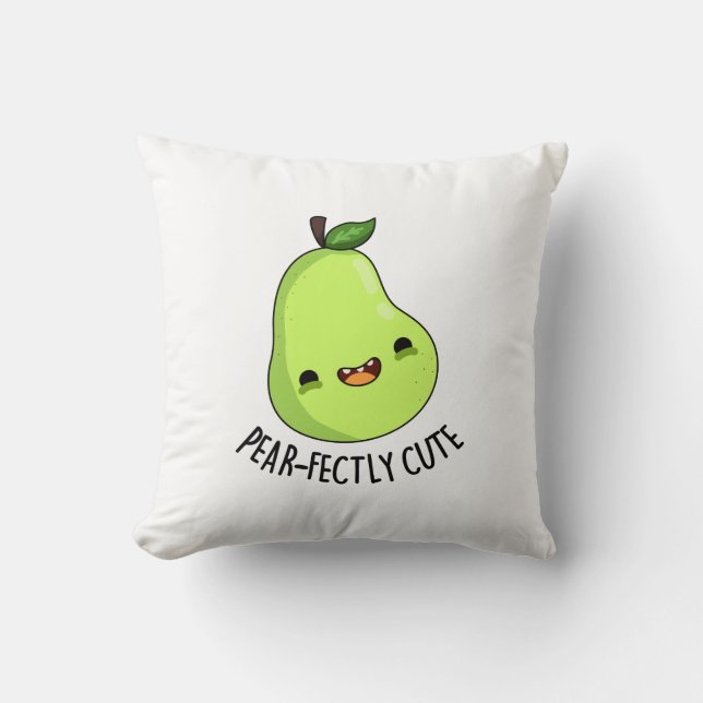 Pear-fectly Cute Fruit Pear Pun  Cushion (Front)