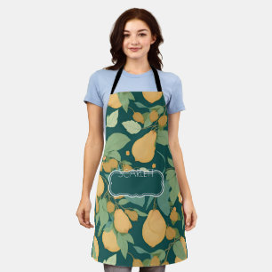 Pear Floral Colourful Personalised Pattern Apron