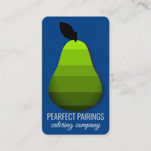 Pear fruit baking chef catering cooking class business card