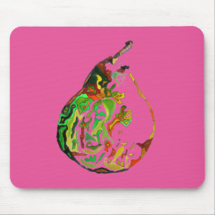 Pear fruit pop art watercolour illustration mouse mat
