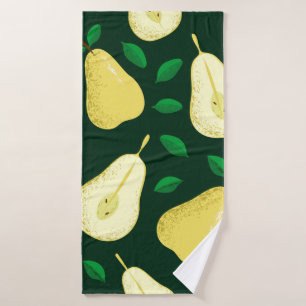 Pear fruits seamless pattern bath towel