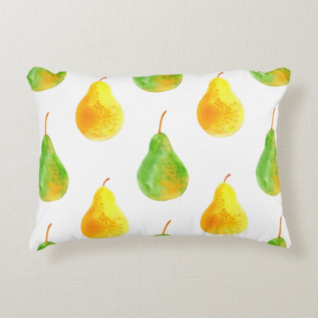 Pear fruits seamless pattern decorative cushion (Front)