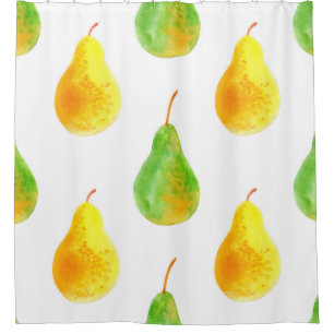 Pear fruits seamless pattern shower curtain