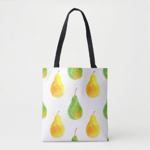 Pear fruits seamless pattern tote bag