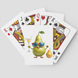 Pear Fun Cheerful Vacation Tropical Drink Party Playing Cards