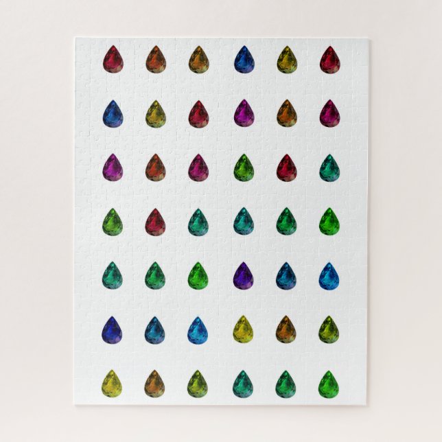 Pear Gemstones in All Colours Gemological Puzzle (Vertical)