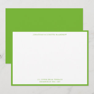 Pear Green Classic Border Flat Note Card