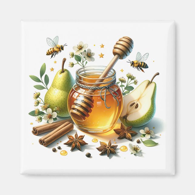 Pear Honey Magnet   (Front)