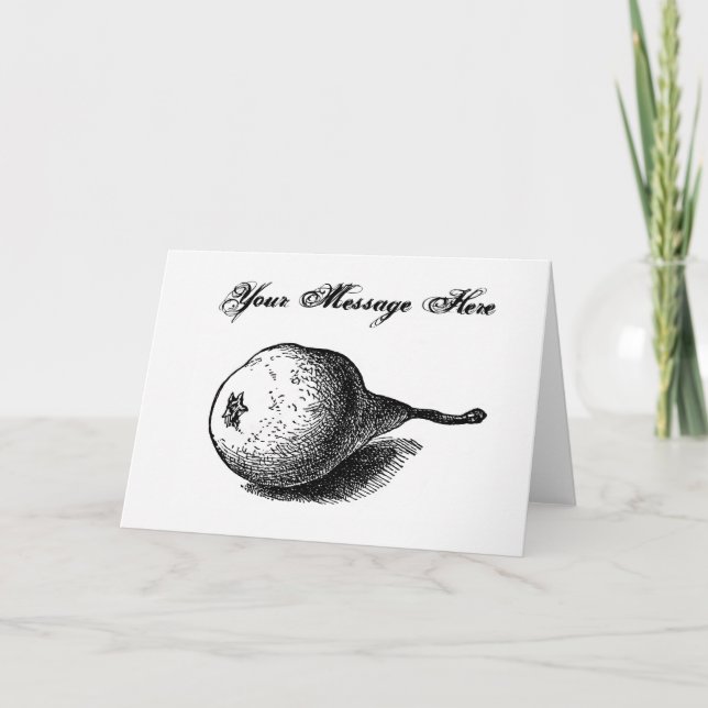 Pear Illustration Greeting Card (Front)