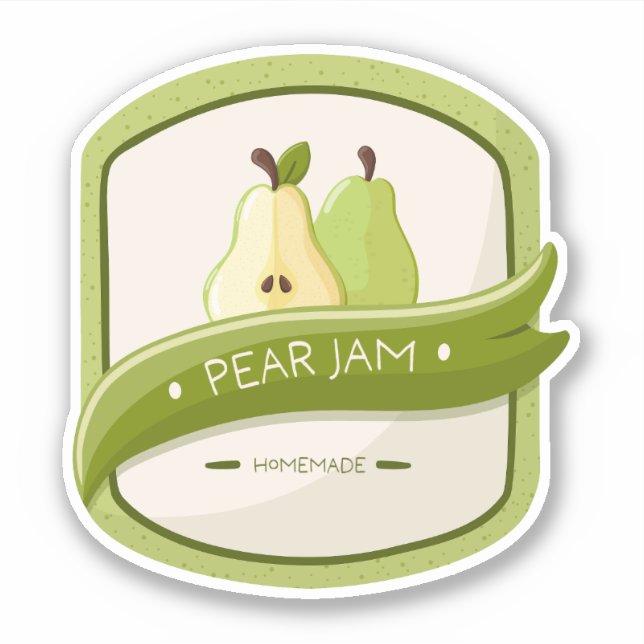 Pear jam jar label (Front)
