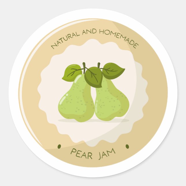 Pear Jam Jar Round Label (Front)