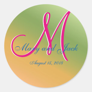 Pear Monogram Classic Round Sticker