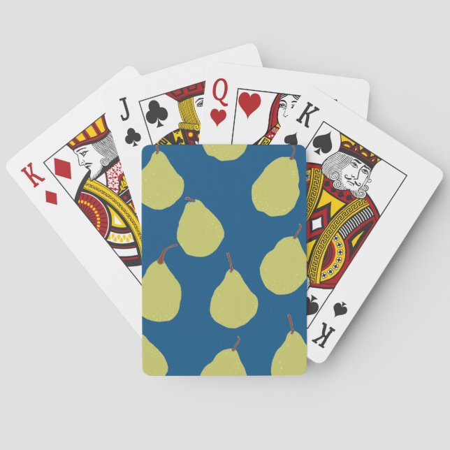 pear navy and green playing cards (Back)